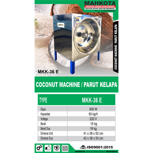[EZM.0700100] MAHKOTA MESIN PARUT KELAPA / PARUT KELAPA MKK-36 E