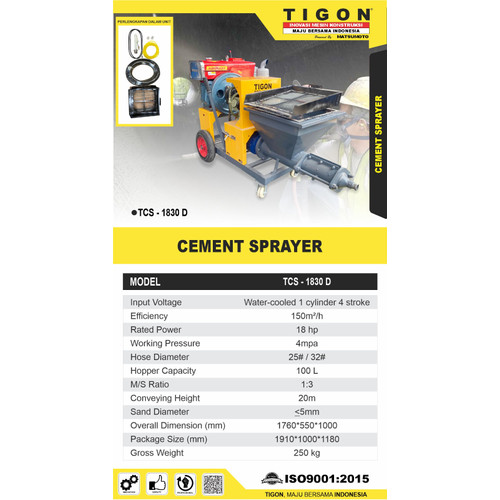 [EZM.0700102] TIGON MESIN PENYEMPROT SEMEN | CEMENT SPRAYER TCS-1830 D