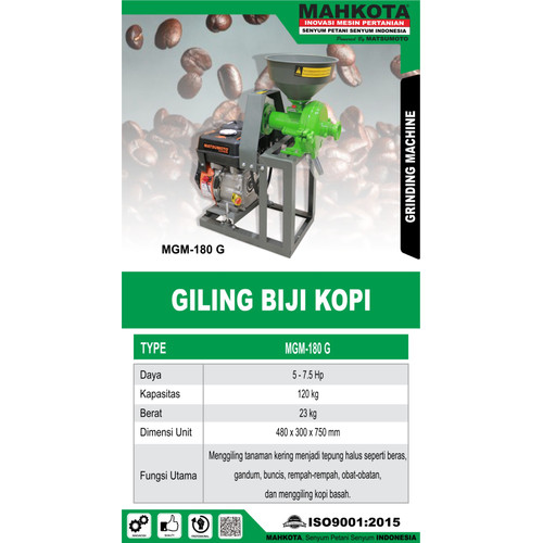 [EZM.0700128] MAHKOTA MESIN GILING BIJI KOPI GRINDING MACHINE MGM - 180 G