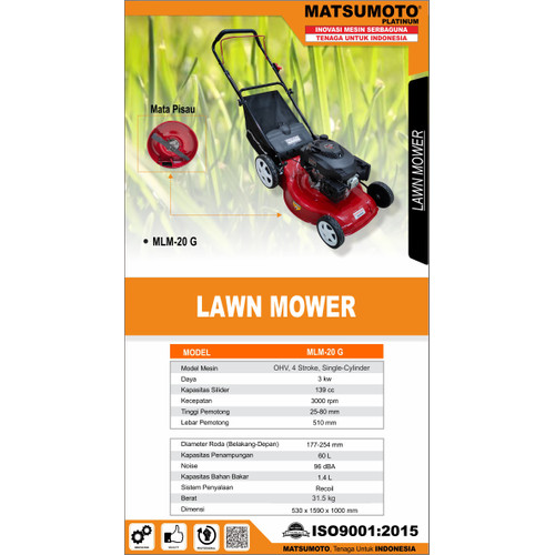 [EZM.0700311] MESIN POTONG RUMPUT DORONG LAWN WINNOWER MLM-20 G 4 Tak