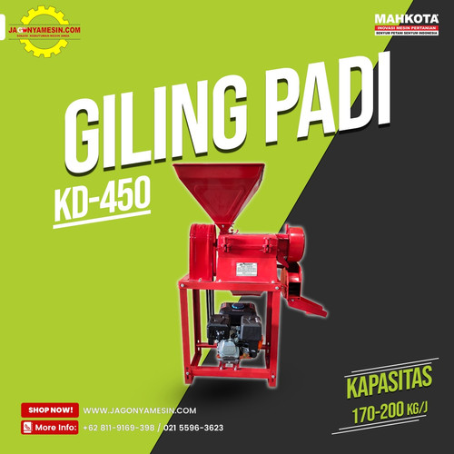 [EZM.0700398] Mesin Giling Padi Giling Jagung Potable Mahkota Kd-450