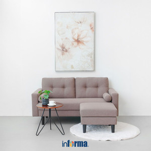 [EZO.0602699] Informa Pluto Set Sofa Fabric 2 Seater Dengan Bangku - Cokelat