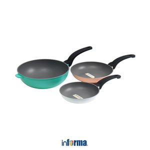 [EZO.0602966] Informa Cooking Color Set 3 Pcs Zoey Perlengkapan Masak Stackable