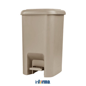 [EZO.0601166] Informa 16.3 ltr Tempat Sampah Pedal Rectangle - Krem Beige Tong Sampah Pedal Wadah Pembuangan Alat Kebersihan Outdoor Trash Bin