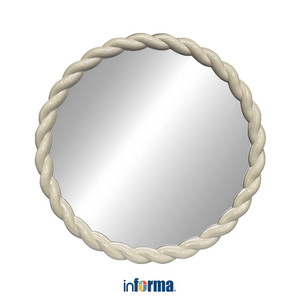 [EZO.0602009] Informa 60X60 cm Cermin Dinding Round - Putih Wall Mirror Kaca Dinding Dekorasi Rumah Cafe Resto Hotel Home Decoration