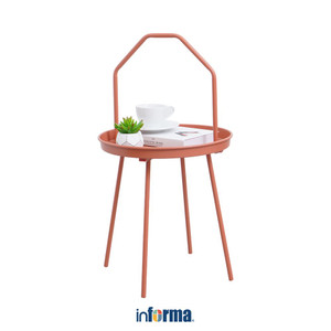 [EZO.0602697] Informa Hanna Meja Sisi Round - Merah Terracotta