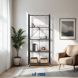 [EZO.0601993] Informa Ollin Rak Besi Lipat 5 Tingkat - Hitam storage rack metal tempat penyimpanan serbaguna rak barang dokumen arsip organizer kantor sekolah