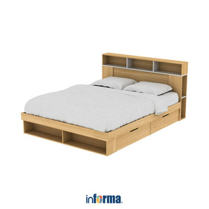 [EZO.0602389] Informa 160X200 cm Gio Tempat Tidur - Euro Oak Bed Ranjang Minimalis Aesthetic Perabot Tidur Furniture Kamar Tidur