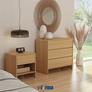 [EZO.0602054] Informa Raphael Laci Penyimpanan 3 Tingkat - Cokelat Oak Laci Kabinet Serbaguna Cabinet Penyimpanan Indoor Multifunctional Drawer Storage Furniture Rumah