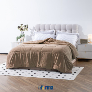 [EZO.0602524] Informa 210X210 cm Corduroy Bed Cover Polyester - Cokelat Selimut Ranjang Polos Pelapis Tempat Tidur Blanket Aksesoris Tempat Tidur