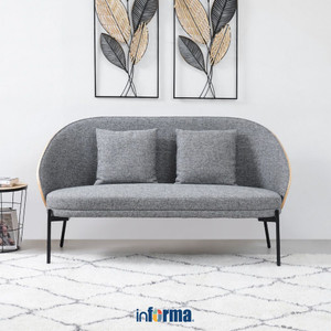 [EZO.0602336] Informa Sawara Kursi Lounge 2 Seater - Abu-Abu Natural Aesthetic Chair Kursi Santai Serbaguna Kursi Tamu Rumah Kantor