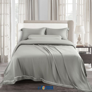 [EZO.0601965] Informa 160X200 cm Set 7 Pcs Seprai Tencel Luxe Steel - Abu-Abu Sprei Seprai Aesthetic Seprei Sheet Set Bed Sheet Aksesoris Tempat Tidur Set Sarung Bantal Sarung Guling