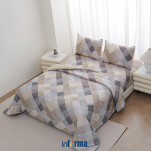 [EZO.0602490] Informa 160X200X30 cm Set 6 Pcs Seprai Queen Microfiber Varden Sprei Motif Seprai Aesthetic Seprei Sheet Set Bed Sheet Aksesoris Tempat Tidur Set Sarung Bantal Sarung Guling