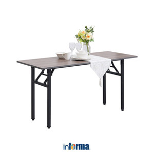 [EZO.0602256] Informa 150X60X75 cm Yard Meja Lipat - Abu-Abu Meja Serbaguna Folding Table Multifunctional Foldable Desk Picnic Table Furniture House