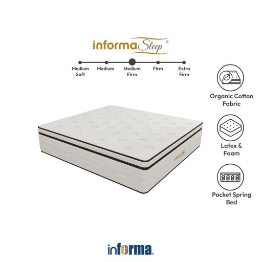 [EZO.0605985] Informa Sleep Naturalex Kasur Pocket Springbed Mattress Latex Foam Matras Medium Firm Kasur Tidur Single Perlengkapan Kamar Tidur