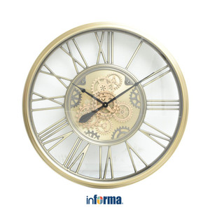 [EZO.0602301] Informa 86 cm Jam Dinding Gear - Bronze Wall Clock Jam Tembok Analog Aesthetic Dekorasi Rumah Hiasan Dinding