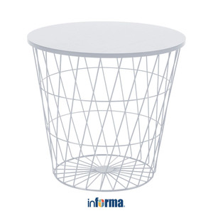 [EZO.0602397] Informa Troy Meja Tamu Dengan Penyimpanan - Putih Coffee Table Meja Ruang Tamu Serbaguna Meja Sofa Lingkaran Furniture Rumah Aesthetic