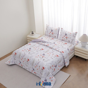 [EZO.0602487] Informa 180X200 cm Set 6 Pcs Seprai King Microfiber Vilma Sprei Motif Seprai Aesthetic Seprei Sheet Set Bed Sheet Aksesoris Tempat Tidur Set Sarung Bantal Sarung Guling