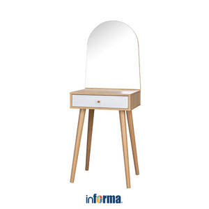 [EZO.0602430] Informa Fiona Meja Rias - Putih Oak Makeup Dresser Vanity Table Furnitur Rumah Meja Dandan Minimalis