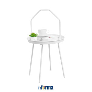 [EZO.0601381] Informa Hanna Meja Sisi Round - Putih