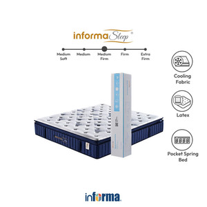 [EZO.0602495] Informa Sleep 160X200X32 cm Collins Kasur Pocket Springbed In Box Mattress Latex Matras Medium Firm Kasur Tidur Queen Perlengkapan Kamar Tidur