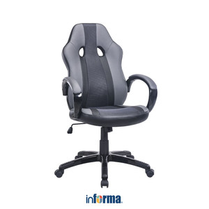 [EZO.0602554] Informa Uriko Kursi Gaming - Abu-Abu Tempat Duduk Kerja Dengan Roda Office Chair Kursi Managerial Furniture Indoor Kantor