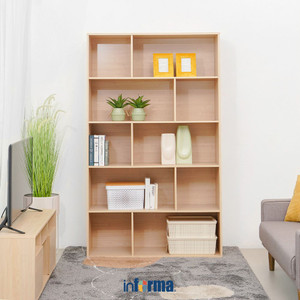 [EZO.0602237] Informa Rana Rak Buku 10 Kompartemen - Cokelat Maple Bookshelf Books Storage Cabinet Kabinet Tempat Buku Dan Majalah Rak Pajangan Serbaguna