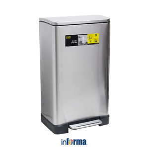[EZO.0602258] Informa Eko 30 ltr Tempat Sampah Ecube Rectangle - Silver Tong Sampah Pedal Wadah Pembuangan Alat Kebersihan Indoor Trash Bin