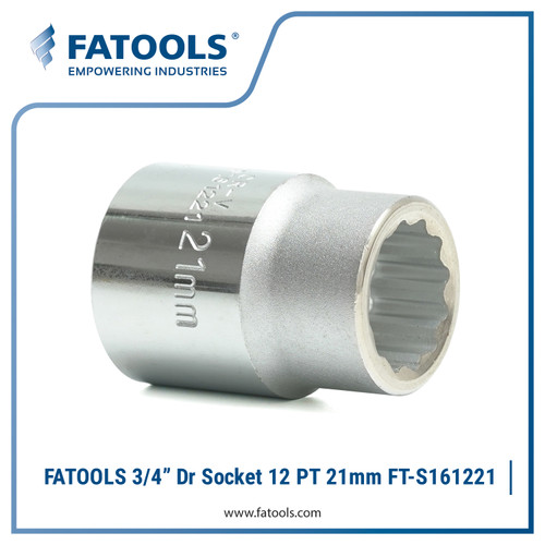 [EZM.0800027] FATOOLS S161221 3/4" Dr Socket 12 PT 21mm Mata Soket Kunci Sock CrV Shock Metric 套筒扳手