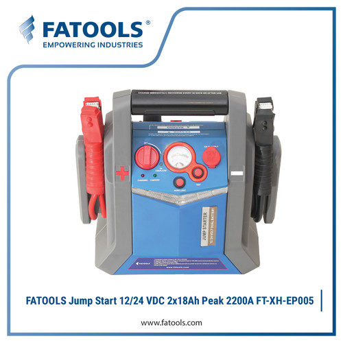 [EZM.0800031] FATOOLS XH-EP005 Car Battery Booster Jump Start 2200A Crank 12 VDC 24 VDC 2 x 18Ah Jumpstart Aki Accu