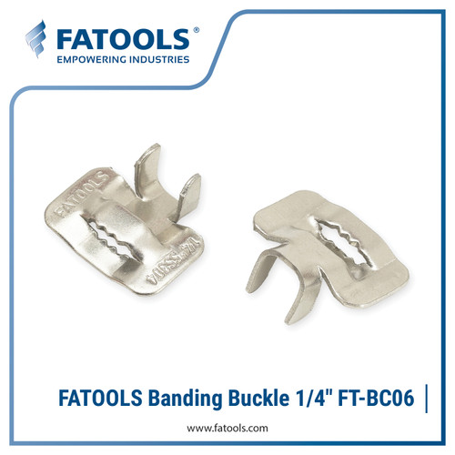 [EZM.0800037] FATOOLS FT-BC06 Banding Buckle 1/4" SS304 Stainless 100 Pcs