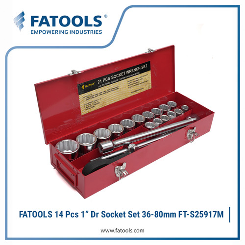 [EZM.0800040] FATOOLS S25917M 14 Pcs Socket Set 1" Dr 36mm - 80mm