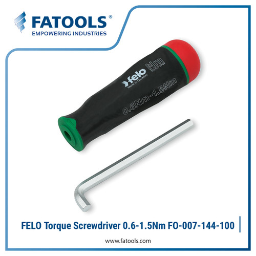 [EZM.0800576] FELO FO-007-144-100 Torque Screwdriver 0.6 ~ 1.5 Nm Gagang Obeng Torsi Fatools