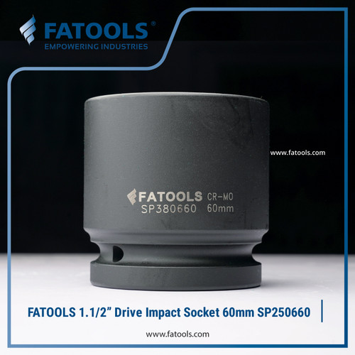 [EZM.0801534] FATOOLS 1.1/2" Dr Impact Socket 60mm 6PT Metric Kunci Sock SP380660