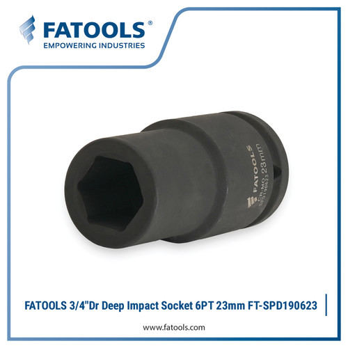 [EZM.0801672] FATOOLS SPD190623 3/4" Dr Deep Impact Socket 6PT 23mm Kunci Sock Impek Angin CrMo Chrome Molybdenum Panjang