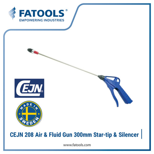 [EZM.0803050] CEJN 208 Air Blow Gun & Fluid Gun 300mm Star-tip Tube and Silencer