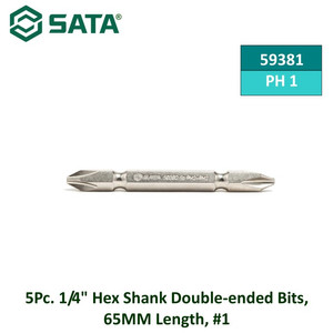 [59381] Mata Obeng Double PH 1 isi 5 pcs 59381 1/4" Hex Bits 65 mm #1� Sata