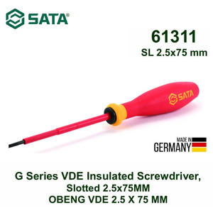 [61311] Obeng Listrik Minus 2.5 x 75 mm (Germany) 61311 Screwdriver Sata Tools