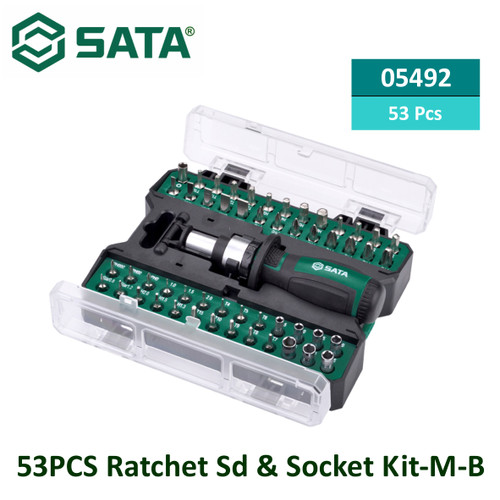 [5492] Kunci Pas Ratchet Mata Obeng & Kit Multi Sd 05492 53 Pcs Ratchet Sd & Socket Kit-M-B Sata Tools