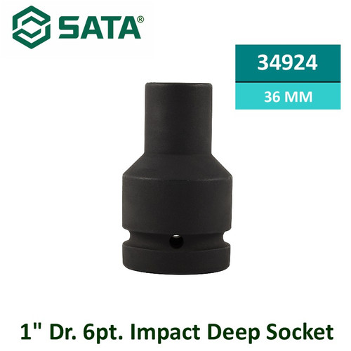 [34924] Kunci Shock Panjang 34924 6PT Impact Deep Socket 36 mm Sata Tools