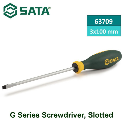 [63709] Obeng Minus 63709 G Series Screwdriver, Slotted 3x100MM Sata Tools
