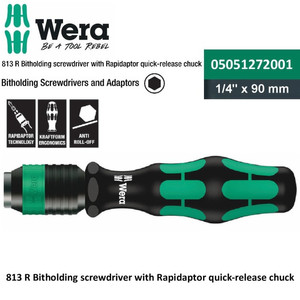 [05051272001] Obeng Hex 1/4" x 90 mm Wera 05051272001 813 R Bitholding Screwdriver