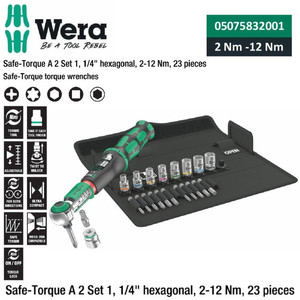 [05075832001] Torsi-Safe Metric Set Wera 05075832001 Safe-Torque 1/4" Hexagonal 2-12 Nm