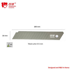 Isi cutter besar 18 mm L206 Meterial alloyed tool steel SINSEUNG Cutter Blade 18mm 14 Segments (10 pcs per tube)