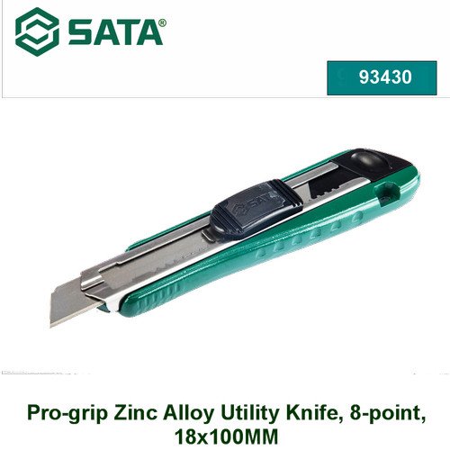 [93430] Pisau Cutter Utilitas 93430 Pro-Grip Zinc Alloy Utility Knife, 8-point, 18x100MM Sata Tools