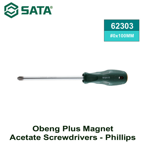 [62303] Obeng Plus Magnet PH 0 X 100 mm 62303 Acetate Screwdriver Sata Tools