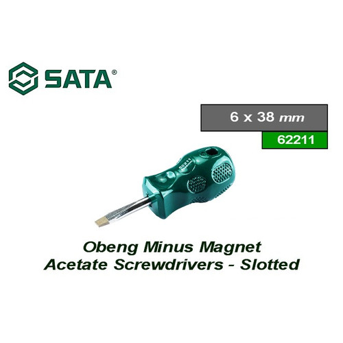 [62211] Obeng Minus Magnet 6 x 38 mm 62211 Slotted Screwdriver Sata Tools