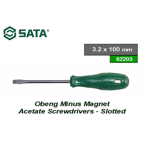 [62203] Obeng Minus Magnet 3.2 x 100 mm 62203 Slotted Screwdriver Sata Tools
