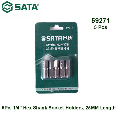 [59271] Adaptor 1/4" Hex Shank Socket Holder 5 Pc 59271 25 mm Length Sata Tools