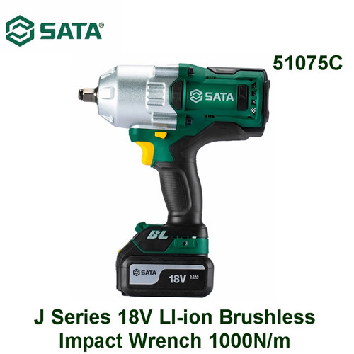 [51075C] Mesin Bor 51075C - J Series 18V LI-ion Brushless Impact Wrench 1000N/m Sata Tools